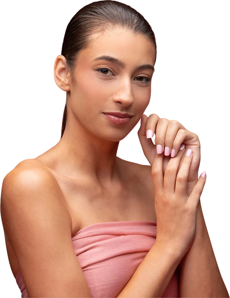 Beautiful woman showing elegant manicure nails