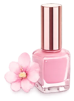 Pink nail polish bottle for manicure treatments